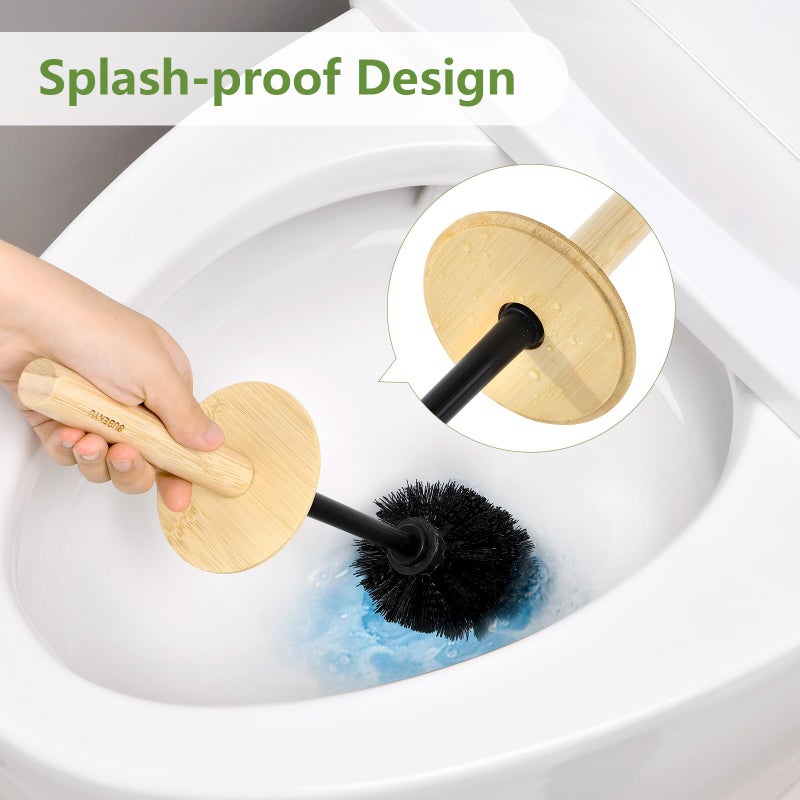 SUBEKYU Toilet Brush, Toilet Bowl Brush and Holder Set, Bathroom Toilet Bowl Cleaner for Deep Cleaning, Black - Image 4